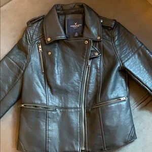 Vegan leather American eagle jacket